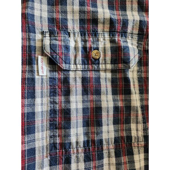 Carhartt Men's Relaxed Fit Long Sleeve Plaid Button Up-3XL - Picture 3 of 4